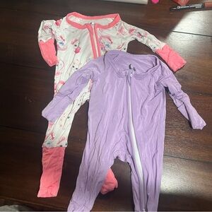 Charming Kids Footies Set in Purple and Pink